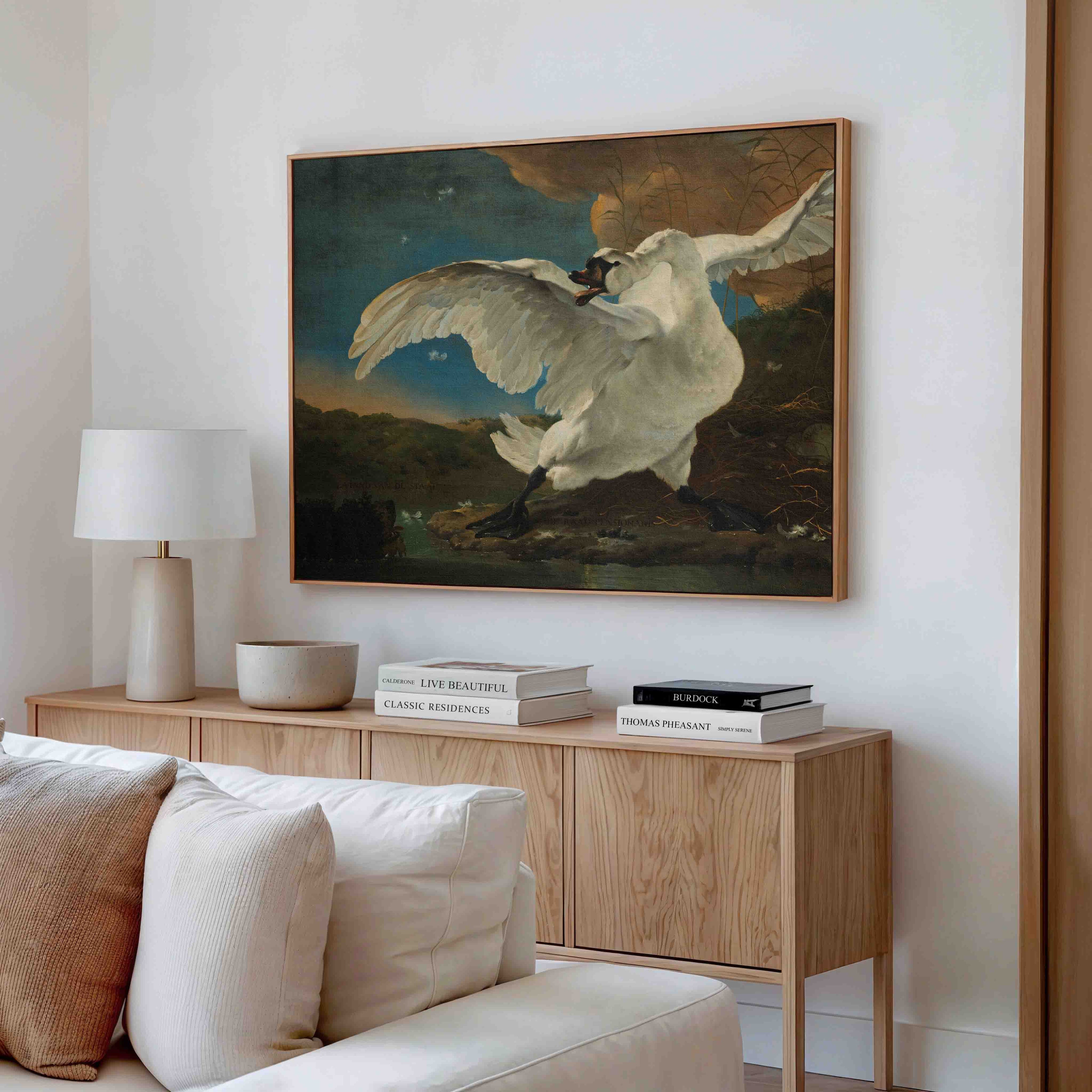 Jan Asselijn kunstwerk op canvas in een baklijst