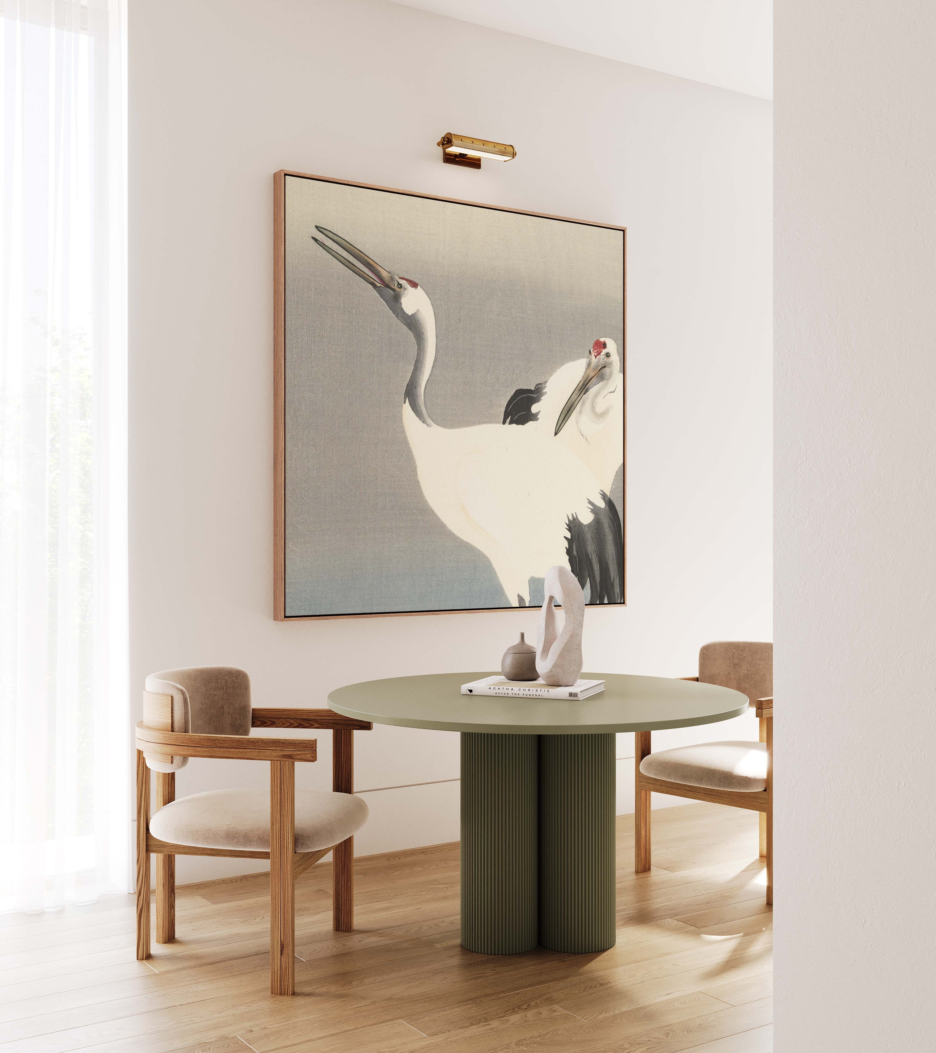 Japanse Kunstwerk met kraanvogel van Ohara Koson op luxe canvas schilderij