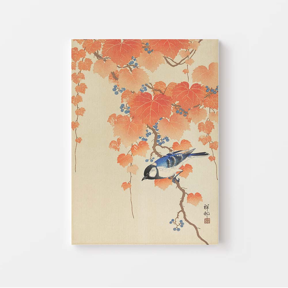 Ohara Koson met de print 'Great Tit on Paulownia Branch'. Haal Japanse kunst in huis met de schilderijen van XLkunst. Beschikbaar op groot canvas in baklijst.