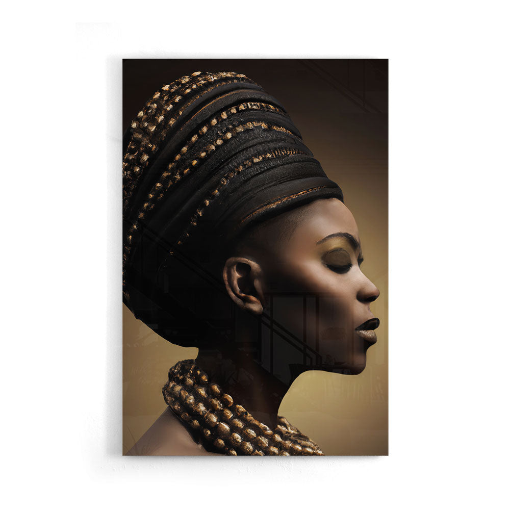 Close-up van Afrikaanse vrouw met traditionele kleding