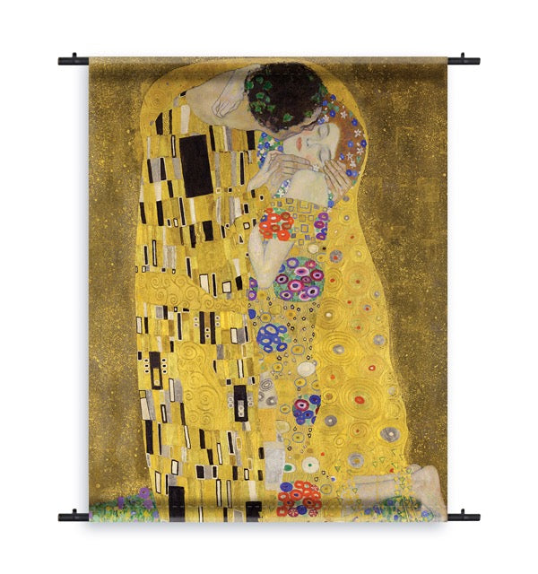 Gustav Klimt - De Kus als Wandkleed textiel voor aan de muur