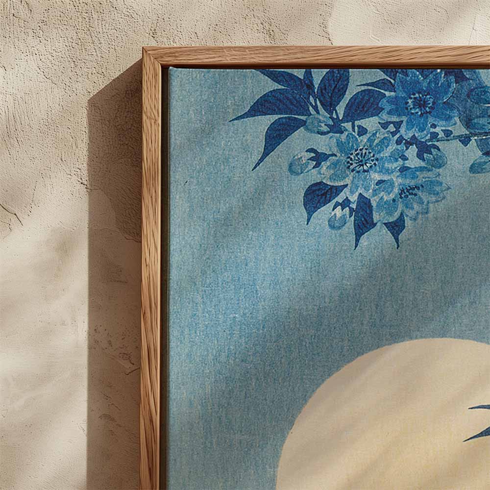 Ohara Koson een Japanse Kunstenaar. 'Blossoming Cherry on a Moonlit Night' op een canvas met of zonder baklijst. Japanse kunst is perfect voor rust in huis. 